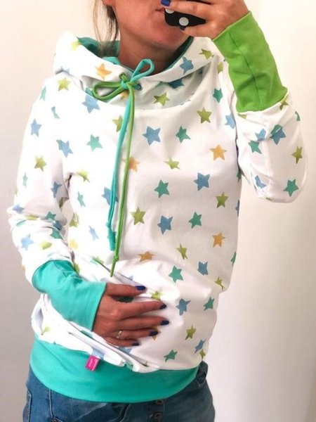 

Vintage Stampato Felpa con Cappuccio Stella Felpa, Bianco, Hoodies & Sweatshirts