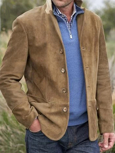 

Lapel Vintage Classic Jacket, Brown, Jackets & Coats