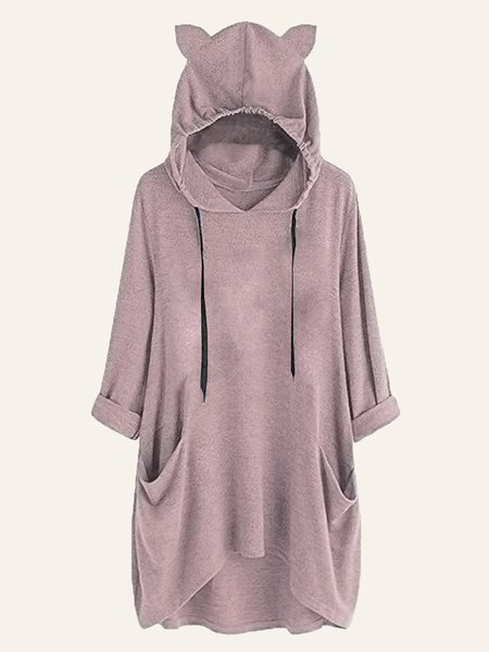 

2021 Women's Cat Ear Hooded hoodies, Light pink, Hoodies&Sweatshirts