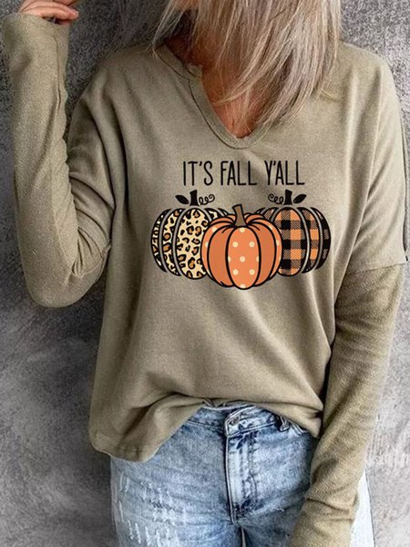 

Long Sleeve Cotton Shirts & Tops, As picture, Tees & T-shirts