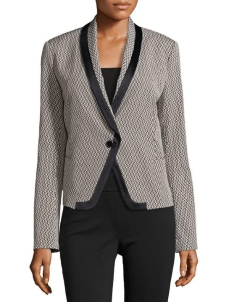 

Fall A-Line Color-Block Lapel Elegant Long Sleeve Blazer, As picture, Blazers