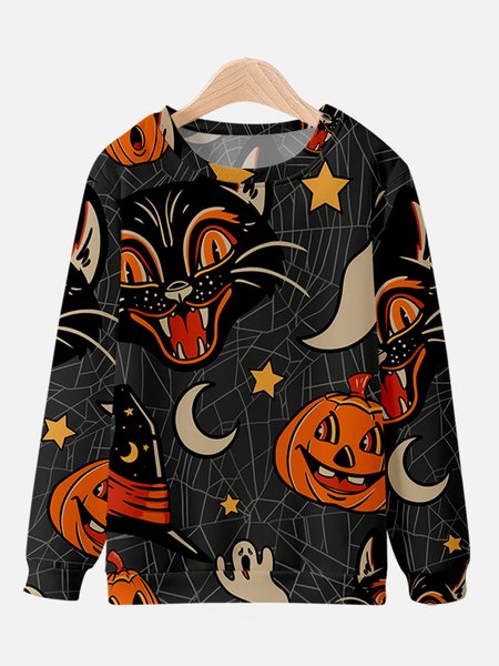 

Casual fashion round neck Halloween Sweatshirt, Black, Hoodies&Sweatshirts