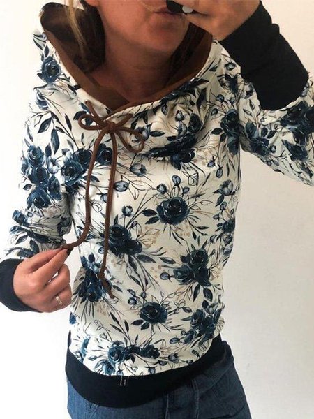

Vintage Stampata Floreale Panelled Felpa con cappuccio Colore-block Maniche Lunghe Casuale Felpa, Multicolore, Hoodies & Sweatshirts