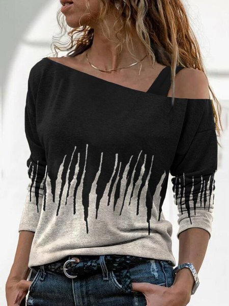 

Long Sleeve Casual T-shirt, Multicolor, T-Shirts