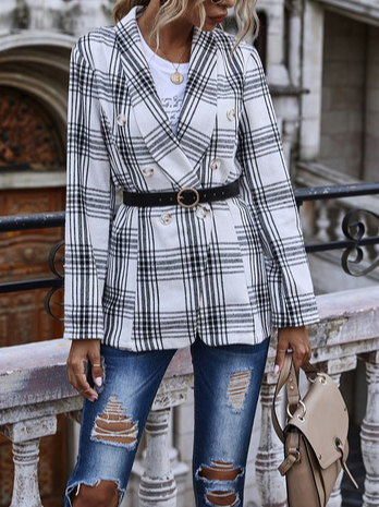 

Maniche Lunghe Statement Dritto Giubbotto, Bianco, Coats & Jackets