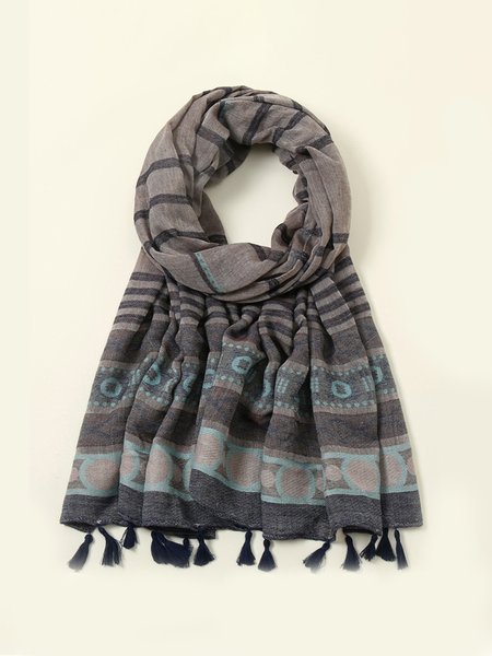 

Retro Casual Ethnic Style Fringed Scarf, As picture, Scarves&Gloves