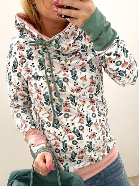 

Vintage Floreale Le foglie Stampato Panelled Felpa con cappuccio Colore-block Maniche Lunghe taglia grande Casuale Felpa, Multicolore, Hoodies & Sweatshirts