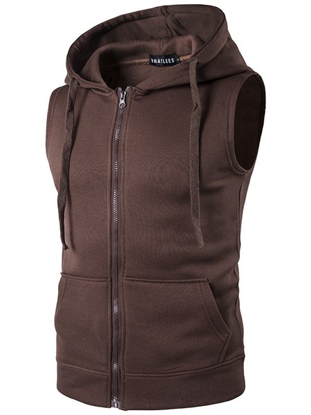 

Cotton Casual Hoodie Vest, Coffee, Jackets & Coats
