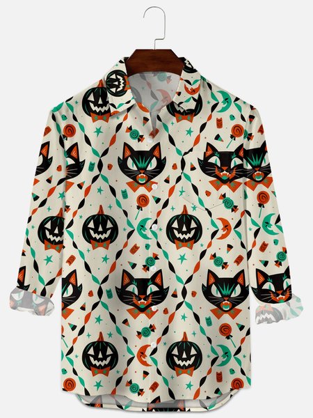 

Casual Cat Shirts & Tops, Beige, Men's shirts