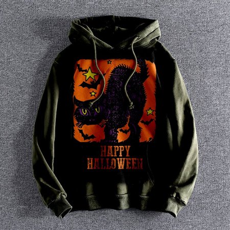 

Hoodie Casual Sweatshirt, Black-green, Hoodies&Sweatshirts