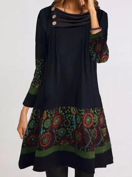 

Abito Casuale Vacanza Casuale Maniche Lunghe, Nero, Dresses
