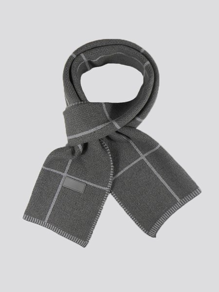 

Simple Casual Plain Wool Warm Knitted Scarf, Deep gray, Women Scarves & Shawls