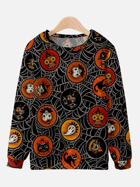 

Casual fashion round neck Halloween Sweatshirt, Black, Hoodies&Sweatshirts