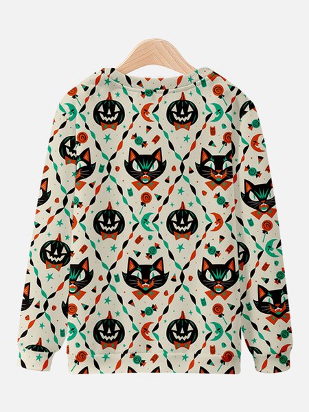 

Casual fashion round neck Halloween Sweatshirt, Cat 1, Hoodies&Sweatshirts