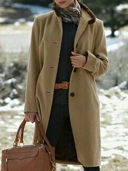 

Long Sleeve Shift Outerwear, Khaki, Outerwear