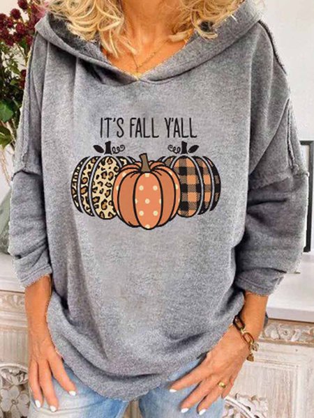 

Hoodie Printed Casual Sweatshirt, Gray, Hoodies & Sweatshirts