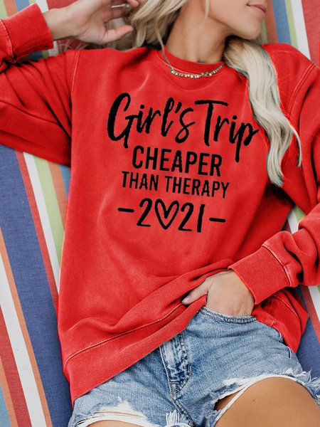 

Girls Trip cheaper Than Therapy 2021 Sweatshirt, Red, Hoodies&Sweatshirts