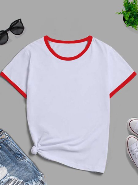 

Men's and women's same Ringer Tee, Red, T-shirts