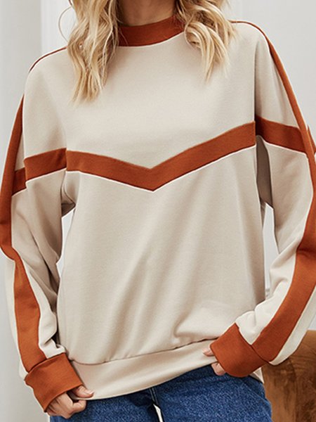 

Sweater Pullover loose women's fashion new Korean color matching outer coat, Khaki, Hoodies & Sweatshirts
