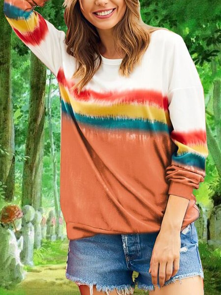 

Casual Long Sleeve Sweatshirt, Orange, Hoodies & Sweatshirts