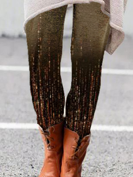 

Casual Sheath Ombre/Tie-Dye Pants, Brown, Leggings