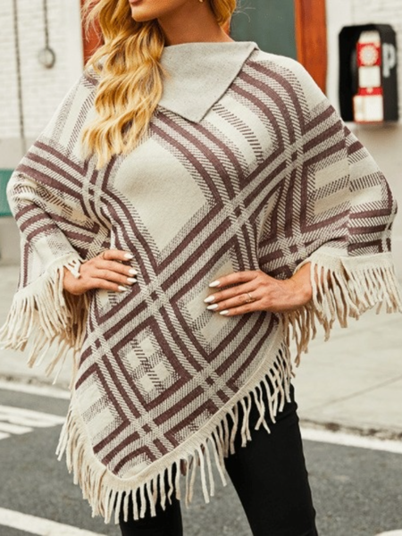 

Fall Shift Shawl Collar Shift Statement Simple Casual Sweater, Apricot, Pullovers