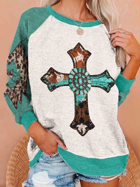 

Printed Vintage Crew Neck Sweatshirt, Green, Hoodies & Sweatshirts