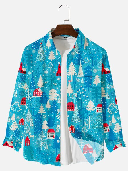 

Casual Shirt Collar Shirts & Tops, Blue, Long Sleeves Shirts