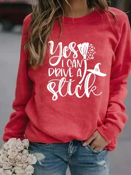 

Yes I Can Drive A Stick Round Neck Sweatshirt, Red, Hoodies&Sweatshirts