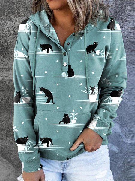 

Casual Long Sleeve Shift Sweatshirt, Green, Hoodies & Sweatshirts