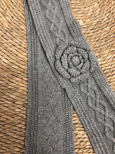 Floral Woolen Warm Scarf, As picture, Scarfs