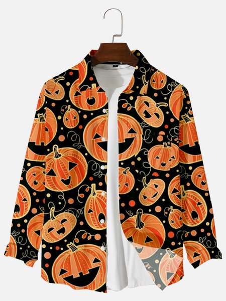 

Shirt Collar Casual Shirts & Tops, Yellow, Long Sleeves Shirts
