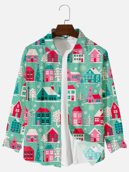 

Christmas Casual Shirts & Tops, Green, Long Sleeves Shirts