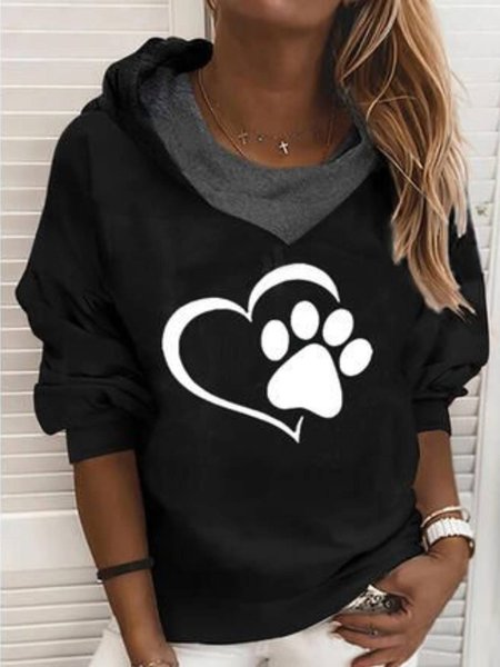 

Stampato Floreale Geometrico Felpa con cappuccio Casuale Felpa, Nero, Hoodies & Sweatshirts