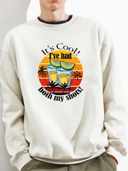 

It's Cool，I've Had Both My Shots Holiday Men’s Pullover, White, Hoodies&Sweatshirts