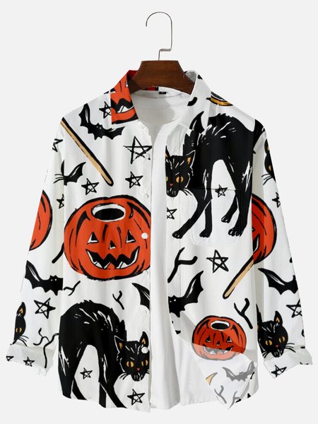 

Shirt Collar Cat Shirts & Tops, White, Men's shirts