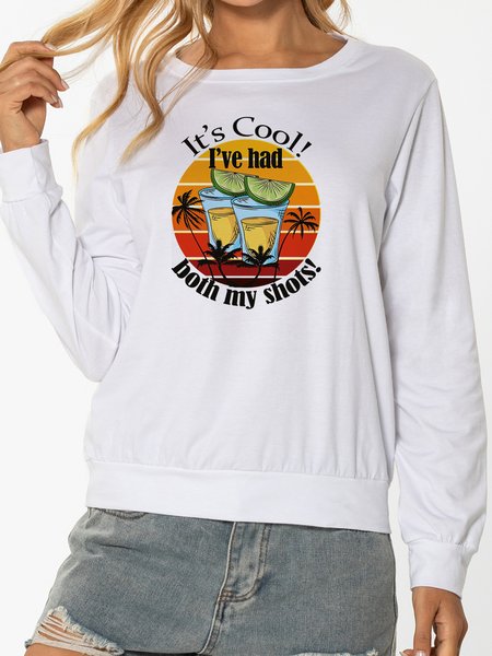

It's Cool，I've Had Both My Shots Holiday Women’s Sweatshirt, White, Sweatshirts