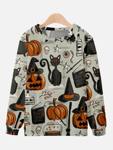 

Casual fashion round neck Halloween Sweatshirt, Cat 1, Hoodies&Sweatshirts