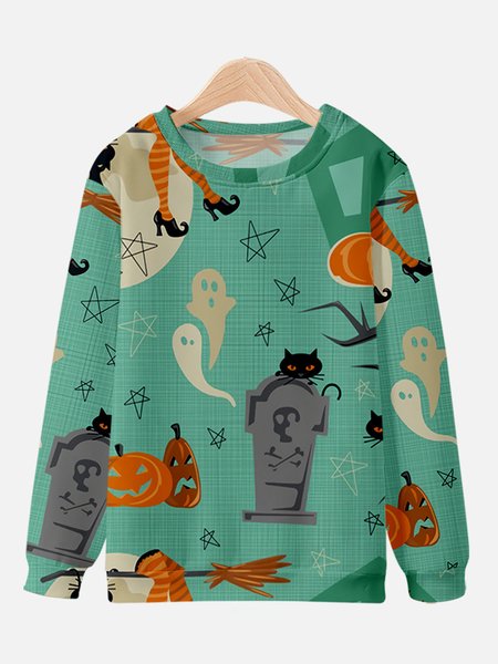 

Casual fashion round neck Halloween Basic Sweatshirt, Cat 1, Hoodies&Sweatshirts