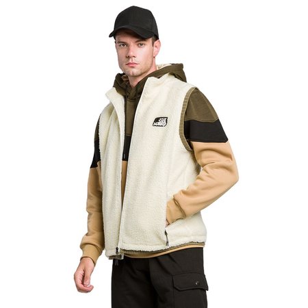 

Cotton Stand Collar Vests, Off white, Outerwear