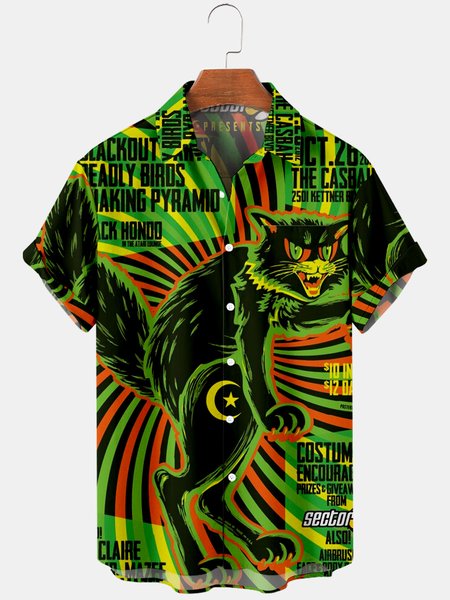 

Animal Printed Casual Shirts & Tops, Green, Shirts ＆ Blouse