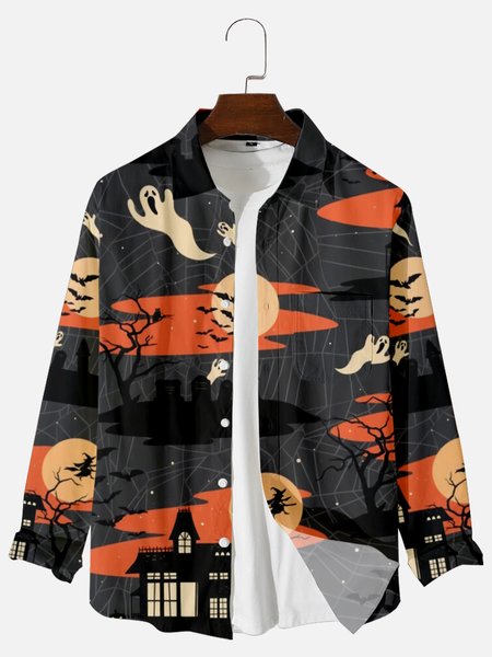 

Casual Printed Shirt Collar Shirts & Tops, Navyblue, Men's shirts