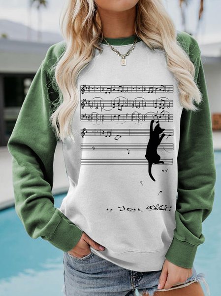 

Round Neck Long Sleeve Casual Shift Shirts & Tops, White, Hoodies & Sweatshirts