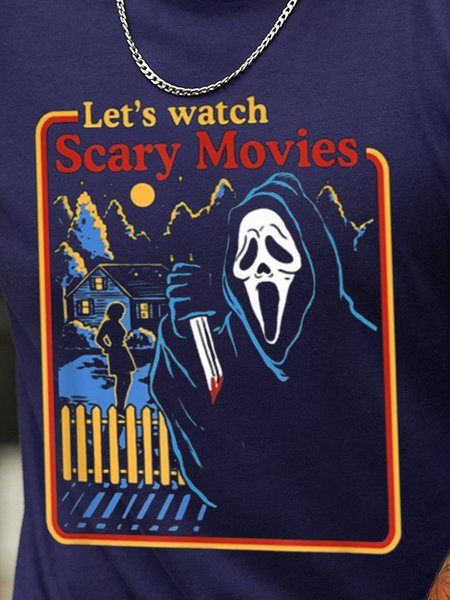 

Let‘s Watch Scary Movies Casual Shirts & Tops, Dark blue, T-shirts