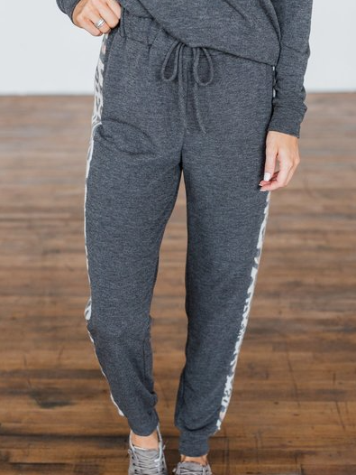 

Casual Leopard Pants, Gray, Pants