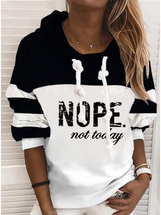 

Felpa Casuale Maniche Lunghe Cotone, Nero-bianco, Tops