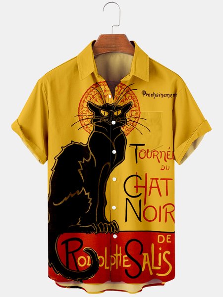 

Vintage Printed Shirts, Yellow, Men's shirts