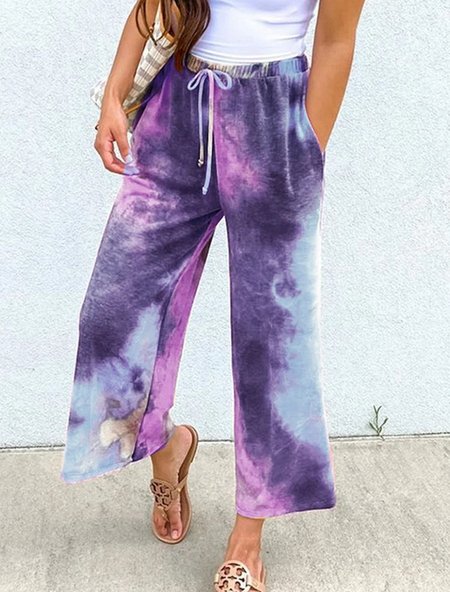 

Statement Ombre/Tie-Dye Pants, Purple, Pants