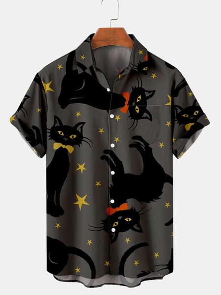 

Pockets Casual Shirts & Tops, Black, Men's shirts