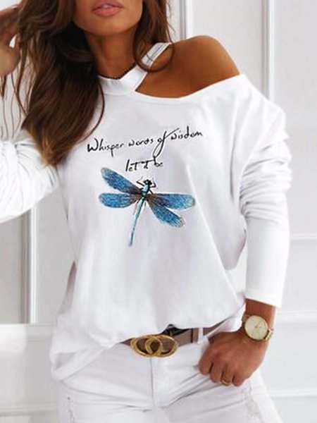 

White Cold Shoulder Sexy Long Sleeve Shift Shirts & Tops, Blouses & Shirts